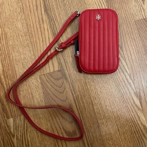 Tommy Hilfiger Luisa Convertible Phone Quilted Crossbody Bag in Red